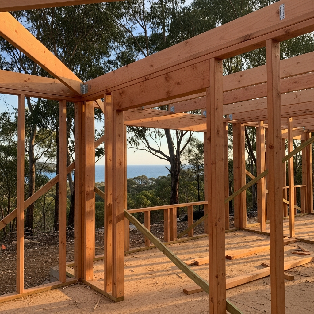 Custom home construction in progress in the Shoalhaven region
