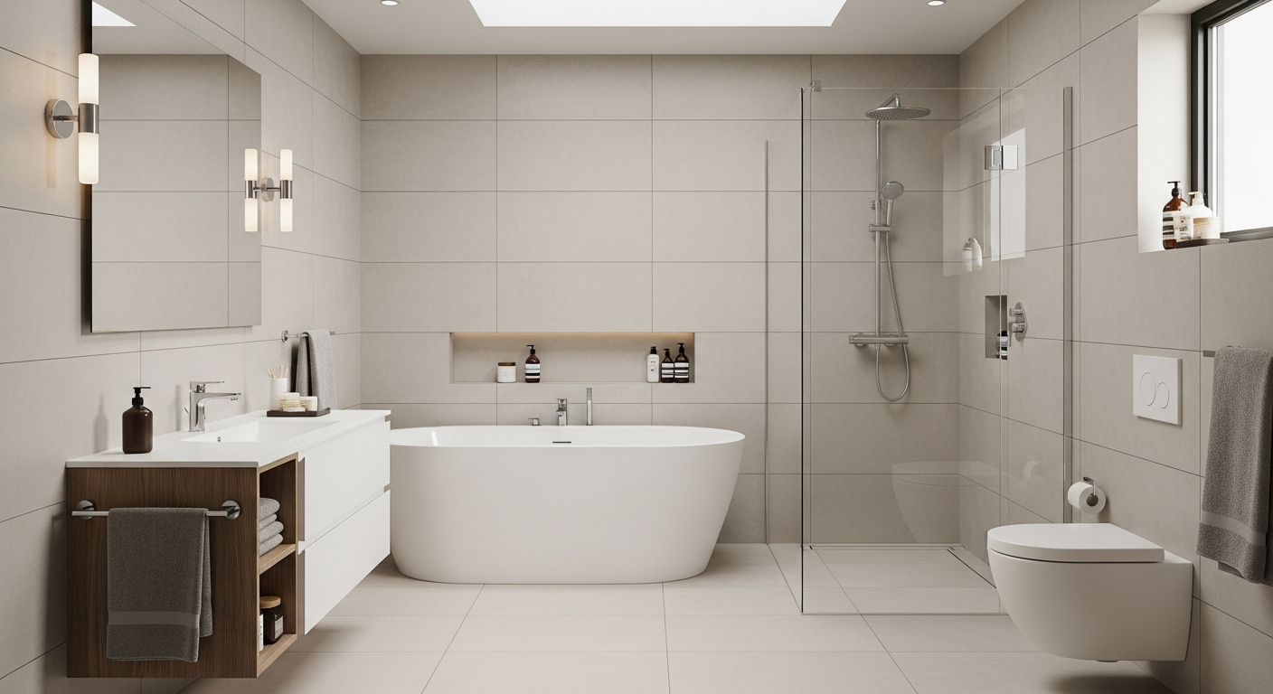 Modern bathroom renovation by Taylormade Building Projects in the Shoalhaven