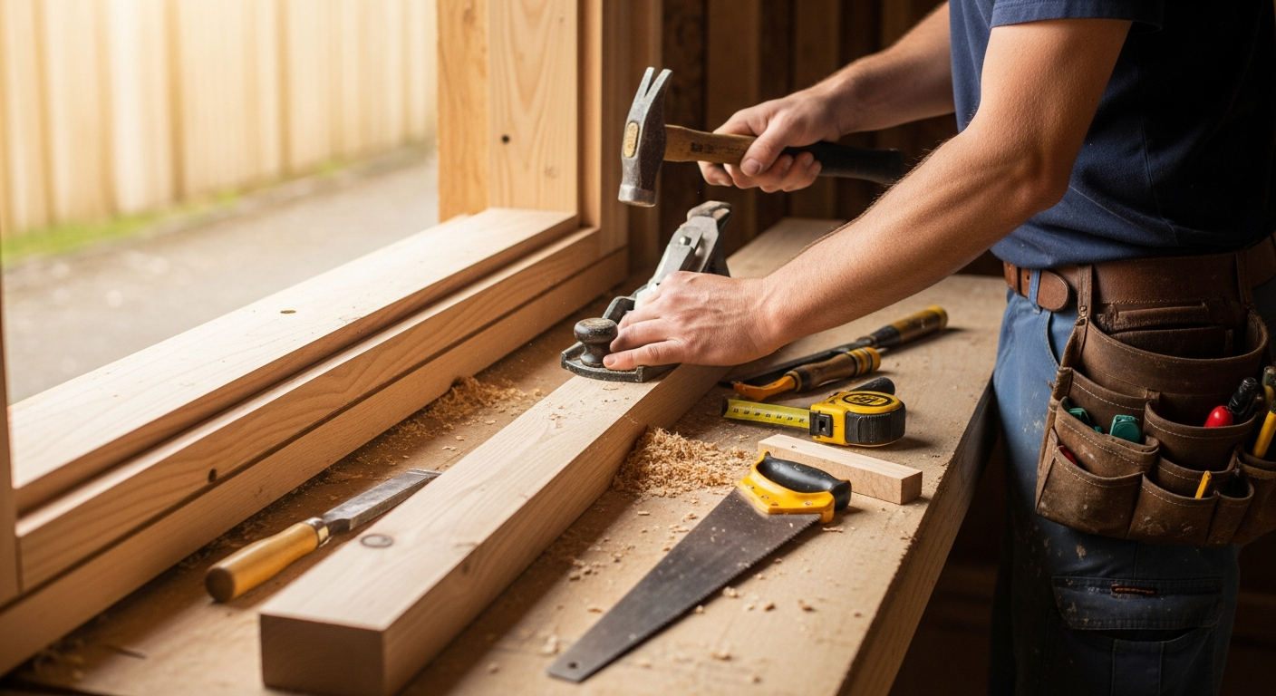 Hands-on builder Jarem Taylor at work on a Sanctuary Point project