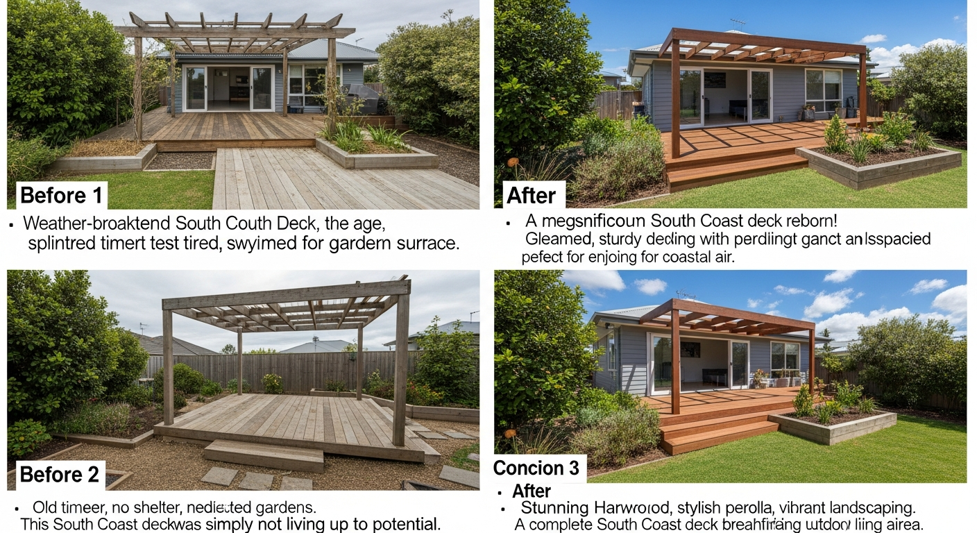 Deck and outdoor renovation by Taylormade Building Projects, South Coast NSW