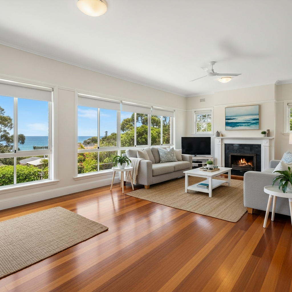 Living area flooring and finishes renovation South Coast