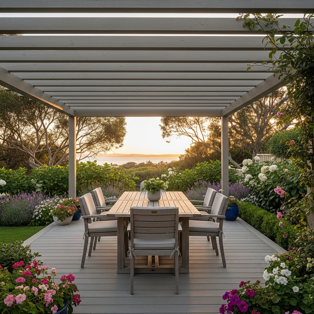 Completed deck and pergola outdoor living area Jervis Bay