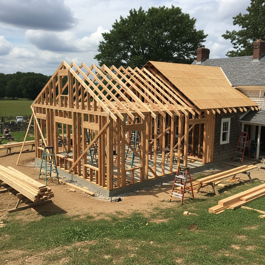 Home addition under construction hinterland NSW