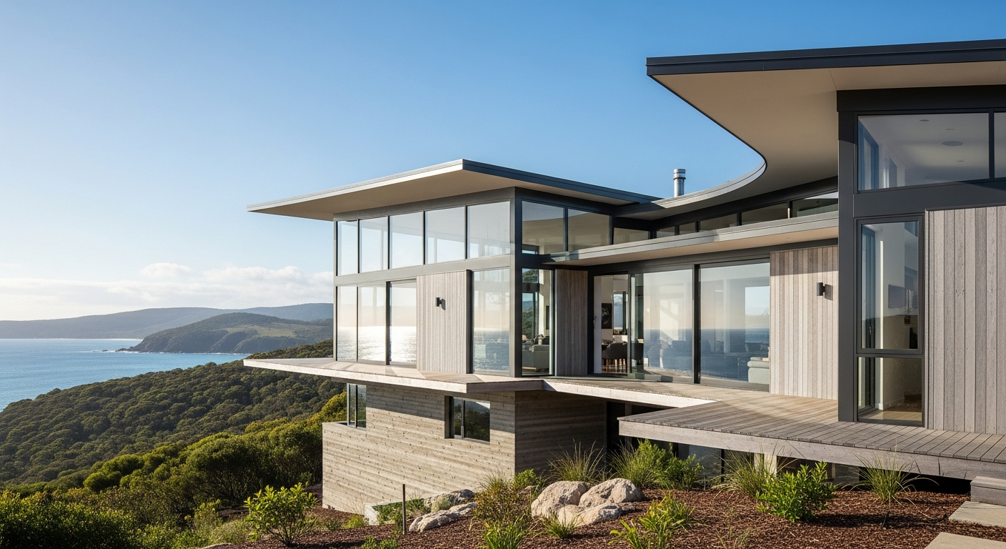 Architectural home built by Taylormade Building Projects on the South Coast NSW