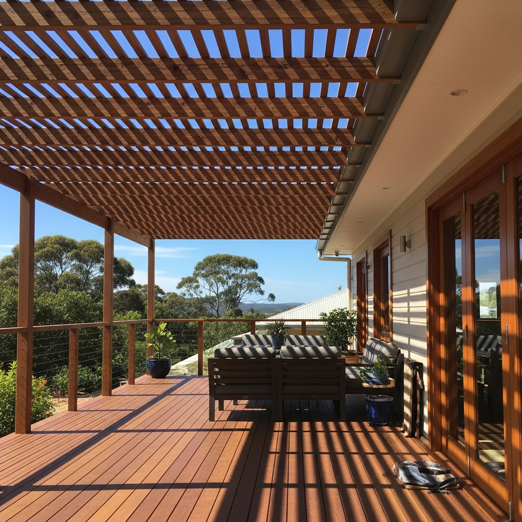 Outdoor deck and pergola built by Taylormade Building Projects, Shoalhaven