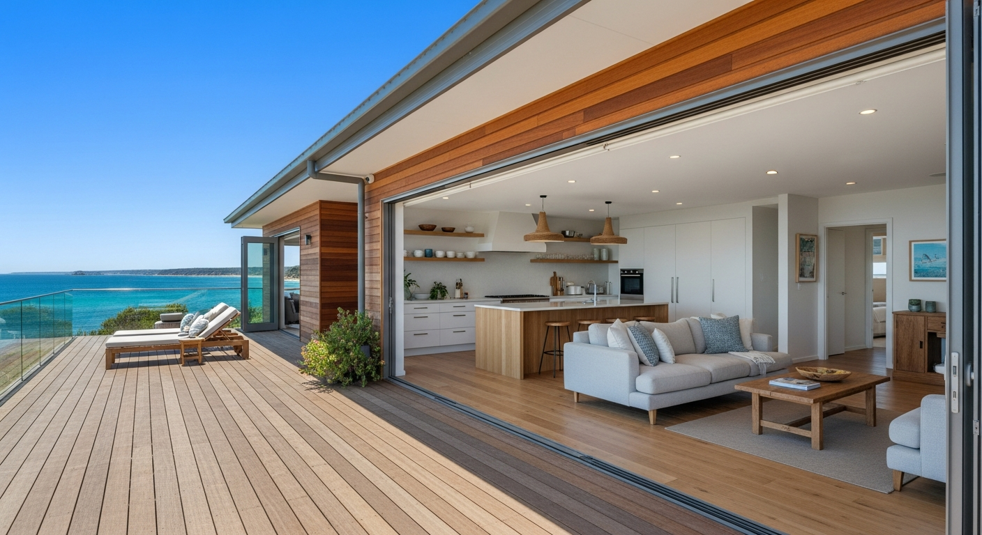 Custom coastal home built by Taylormade Building Projects near Jervis Bay