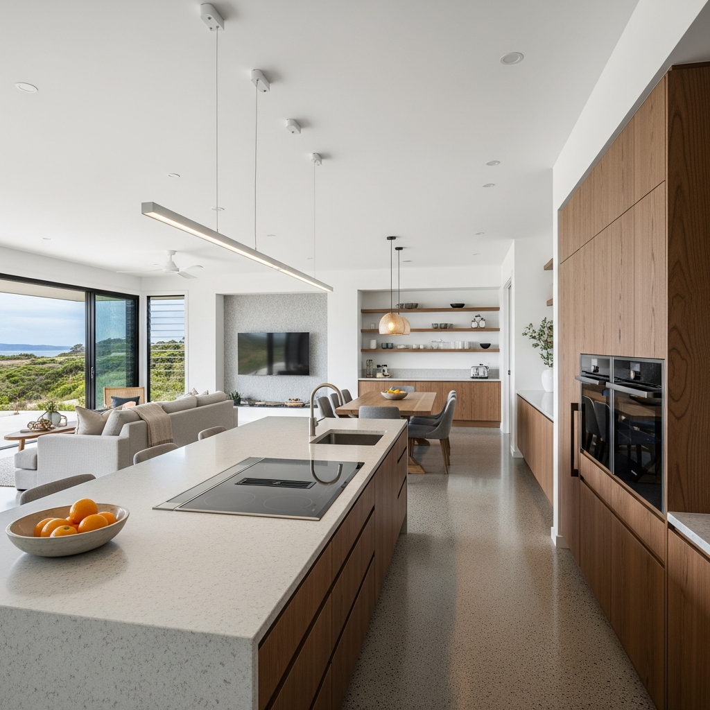 Custom new home interior finish by Taylormade Building Projects Mollymook NSW